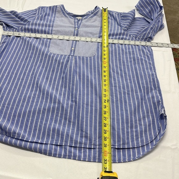 Old Navy Blue & White Striped Poplin Popover Tunic Shirt  Plus size Women XXL - Picture 11 of 12